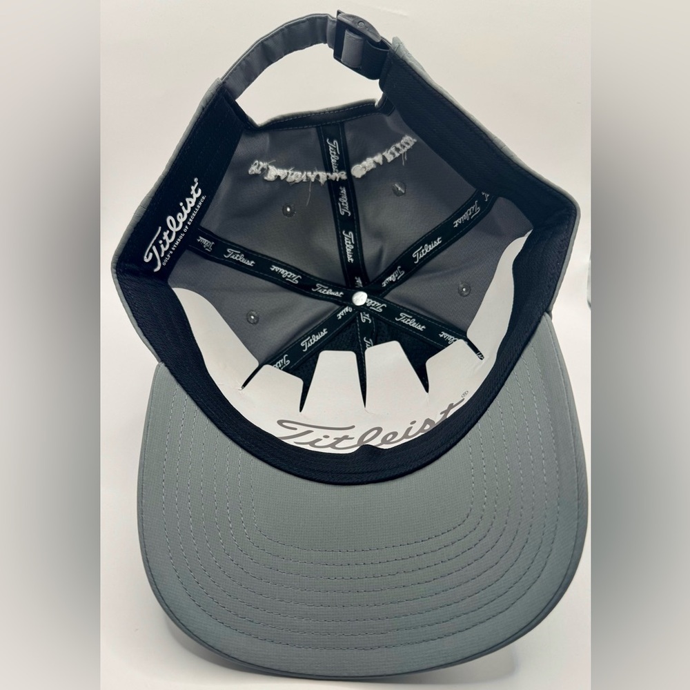 NWT Titleist Slideback Adjustable Golf Hat GRAY with Raised White logo/lettering - Picture 8 of 11